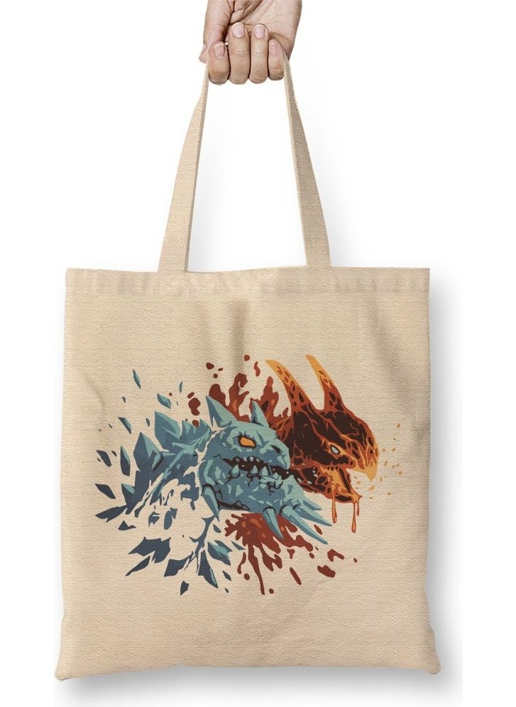Baskı Dükkanı Print Shop Dota 2 Jakiro Fire And Ice Cloth Bag Long Handle 