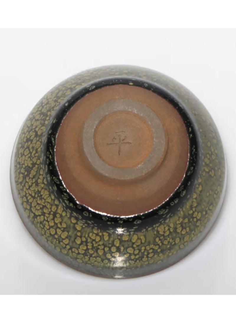 Jingke Jianzhan Tea Cup  Original Ore Glaze Exquisite One-mouth Cup , Green Partridge Small Bunch 6.8x4.5 cm - Image 4