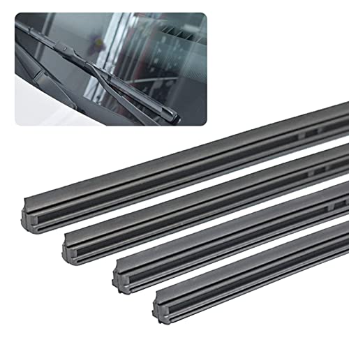 Yonput 4Piece Bracketless Wiper Rubber Filler Strip 34 Inches Adjustable for Front Rear Windshield Suitable for Doors Windows Black