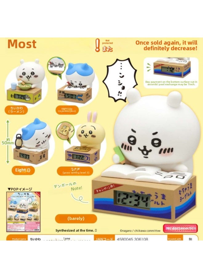 Generic - Chiikawa Giyka Wow Clock Desk Self-deprecating Bear Handmade Usaki Small Eight Qitan Model Ornaments-Colour:2 Random Boxes-Specification:The Clockless Model Can Be Used As An Ornament - Image 1