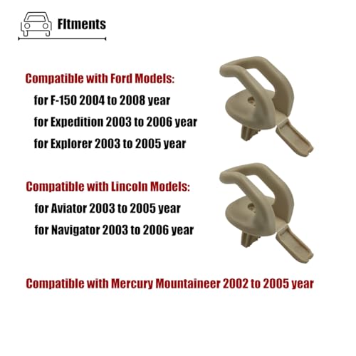 LXROAR01 2PCS Roof Coat Hanger Hooks Compatible with Ford F150 Expedition Explorer 2003 2004 2005 2006 2007 2008 Car Clothes Hanger Hook for 1L2Z7829024AAA - Image 5