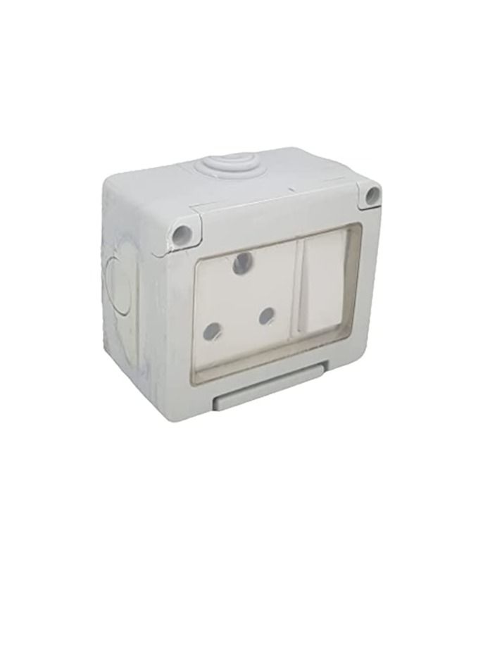Outdoor Waterproof Weatherproof Switch Socket IP55 Grey (SINGLE SOCKET 15A)  - Image 1