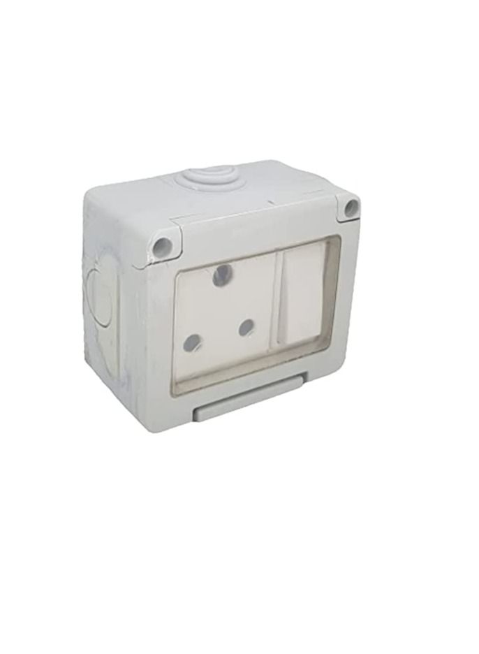 Outdoor Waterproof Weatherproof Switch Socket IP55 Grey (SINGLE SOCKET 15A)  - Image 2