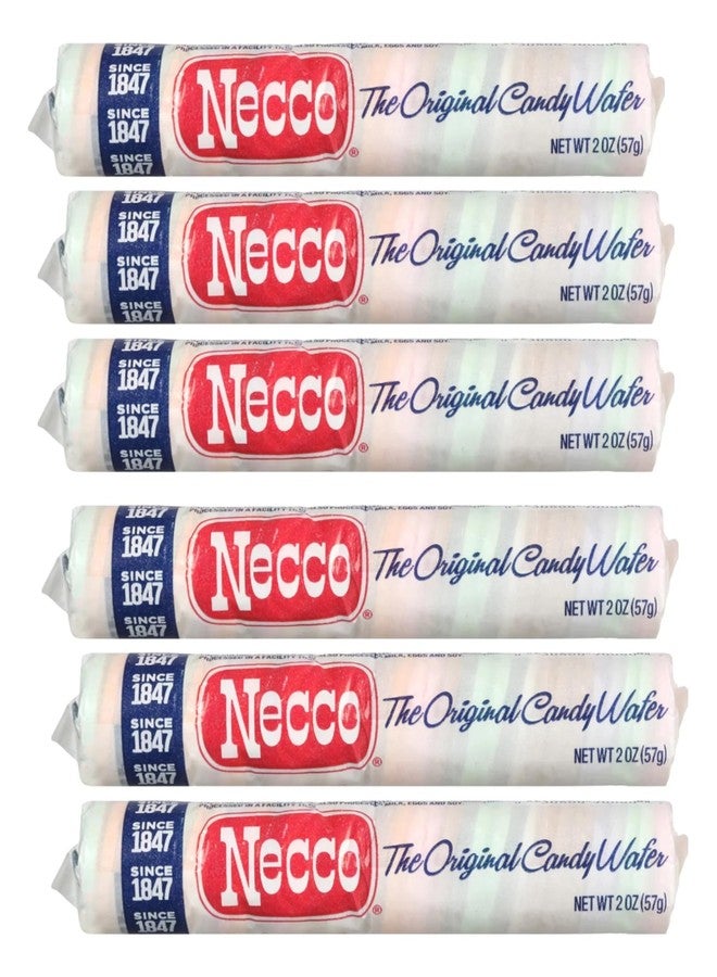 Necco The Original Wafer Candy, Enjoy all of the Different Flavors to yourself or Share with Someone, Timeless Classic Everyone is Sure to Enjoy - 2 Ounce Rolls (Pack of 6) - Image 1