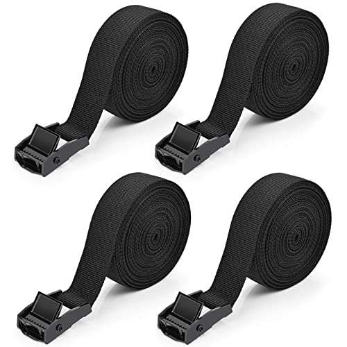 Kshineni Tie Down Straps 4 Pcs Lashing Strap 13.1' x 1" Adjustable Heavy Duty Cam Buckle Cinch Straps for Cargo, Trucks, Luggage, Trailer, Motorcycle (Black) - Image 1