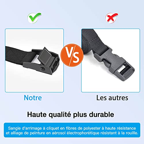 Kshineni Tie Down Straps 4 Pcs Lashing Strap 13.1' x 1" Adjustable Heavy Duty Cam Buckle Cinch Straps for Cargo, Trucks, Luggage, Trailer, Motorcycle (Black) - Image 4
