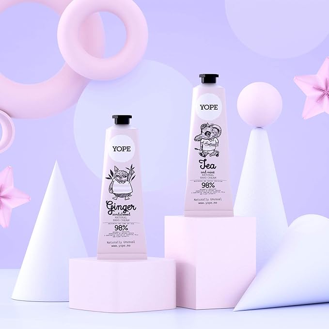 كريم اليدين الطبيعي من يوب - كريم زنجبيل وساندالود لليدين الجافة جداً - لوشن زبدة الشيا - تجديد بشرة اليدين - 98 مكونات طبيعية - 100 مل