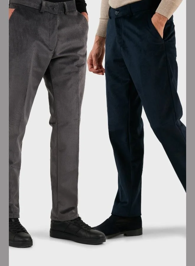 Buratti Normal Waist Regular Fit Straight Leg 2-Pack Velvet Trousers Men's VELVET TROUSERS 645MERLINS2