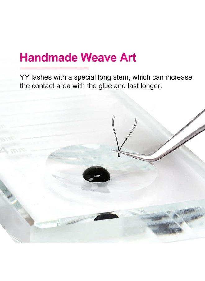 Y Lashes Extensions D Curl Mixed Tray Yy Lash Extensions Premade Fans Weave Y Shape Tips Volume Lash Extensions (Yy0.07D 814Mm Mix)