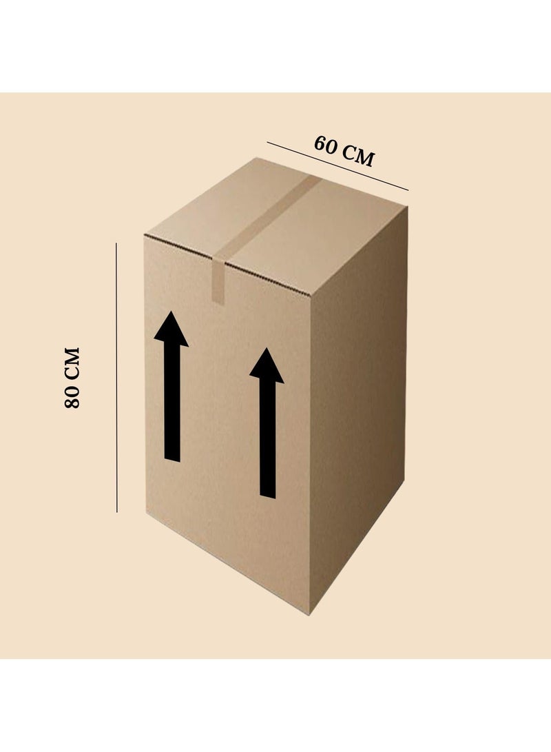 GINI Carton 5‑Ply Heavy‑Duty Corrugated Box 60X60X80CM Pack of 5 - Image 2
