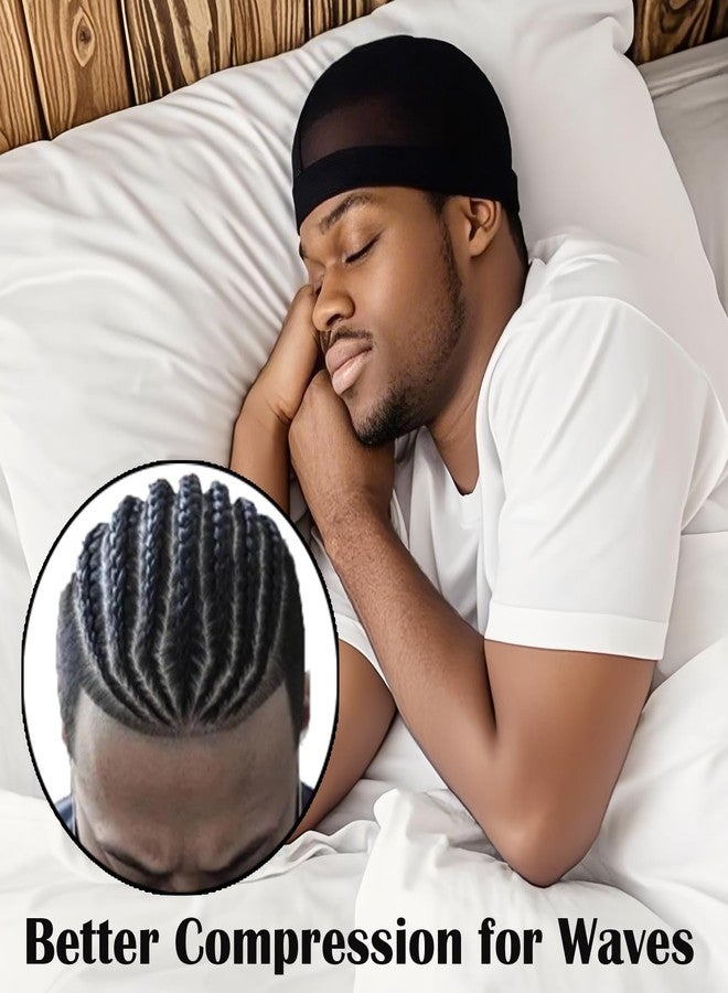 Headshion 4 Pack Wave Cap for Men 360 Waves Black - Image 5