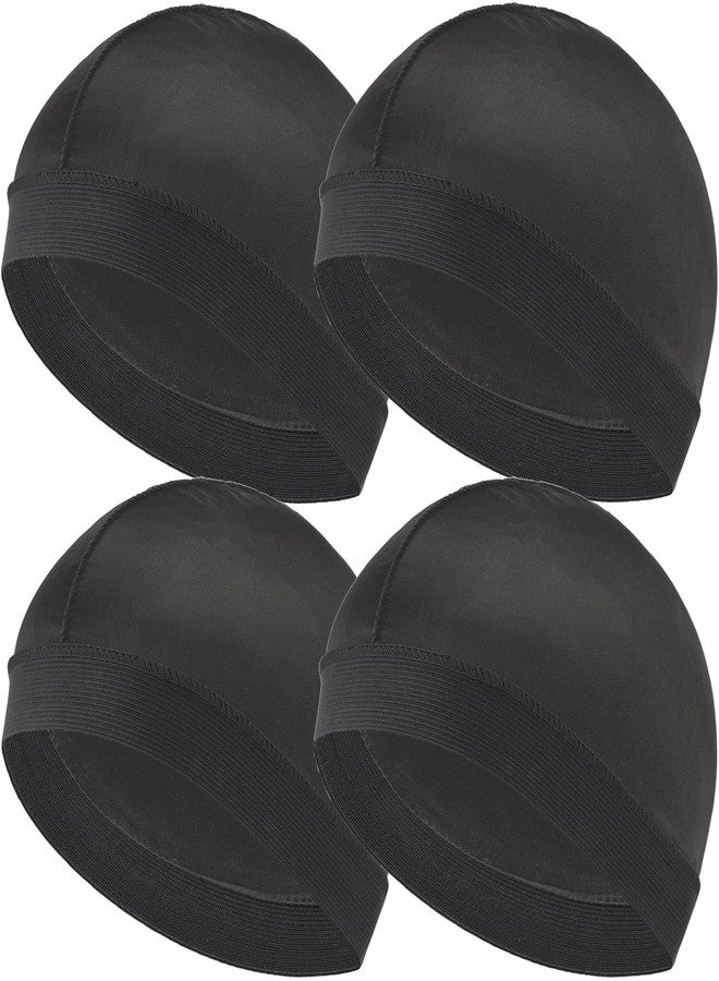 Headshion 4 Pack Wave Cap for Men 360 Waves Black - Image 1