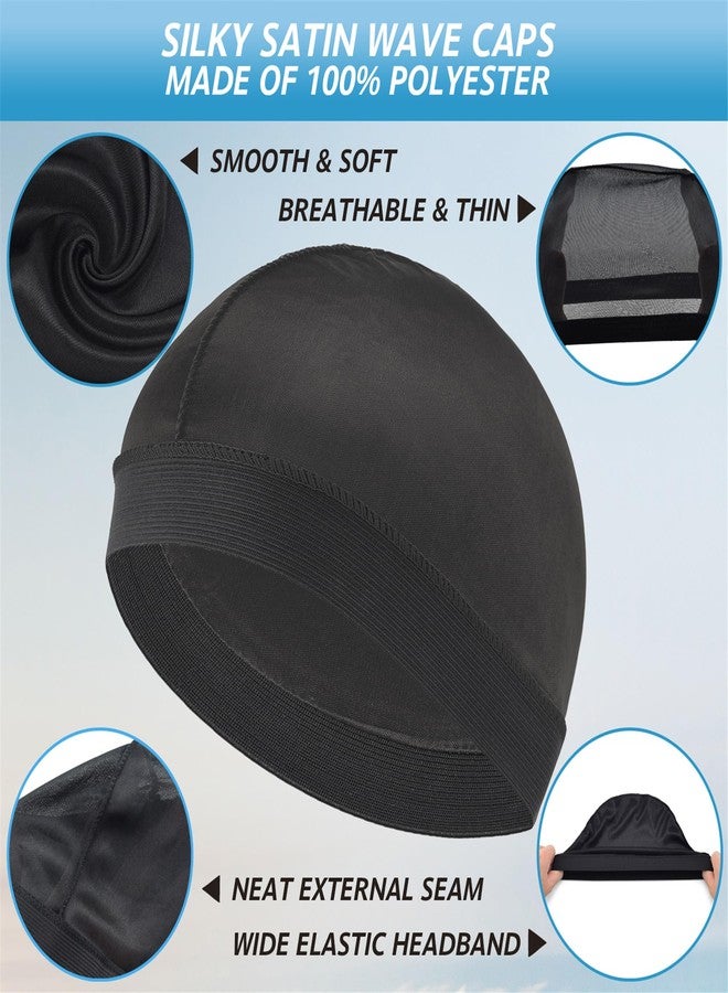 Headshion 4 Pack Wave Cap for Men 360 Waves Black - Image 2