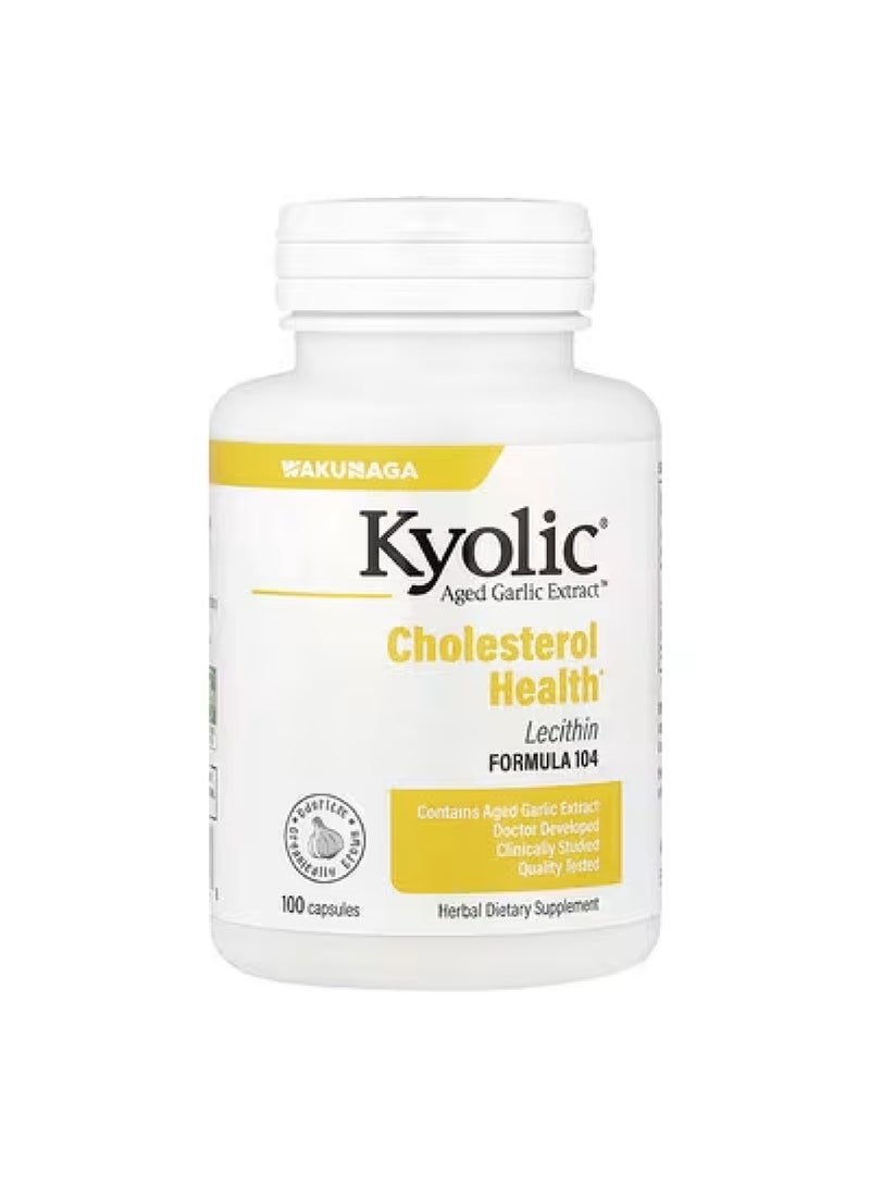 kyolic Aged Garlic Extract™, Cholesterol Health with Lecithin, Formula 104, 100 Capsules