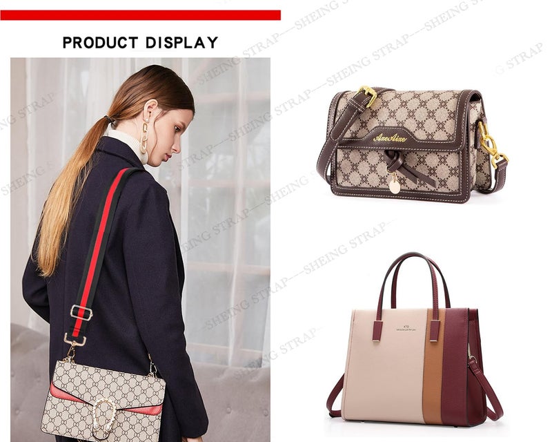 Shein Wide Shoulder Strap Adjustable Replacement Belt Guitar Style Cross Body Handbag Purse Strap - Image 3