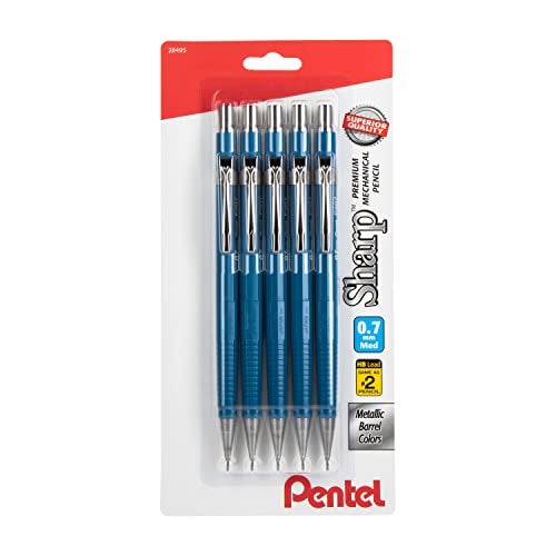 Pentel Sharp Mechanical Pencil 07mm Blue Barrel 5 Pack - Image 1