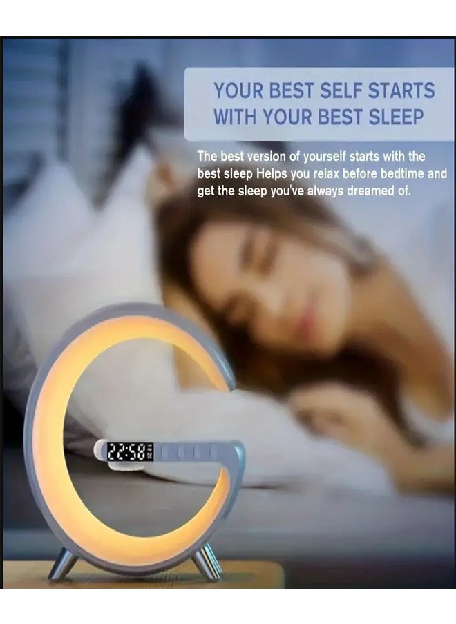 ZCM-HAPPY - Big G Shape Audio Bluetooth Speaker Atmosphere Lamp with Wireless Charger and App Control - Image 1