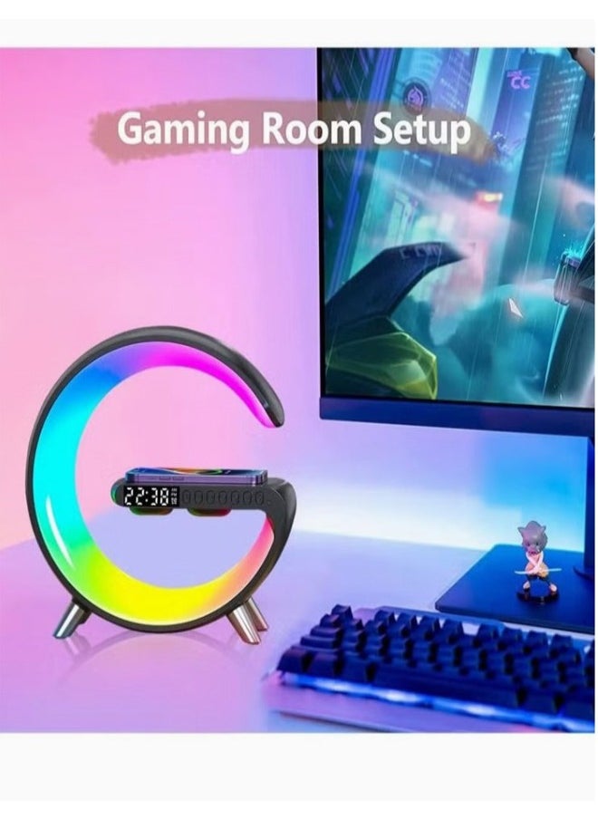 ZCM-HAPPY - Big G Shape Audio Bluetooth Speaker Atmosphere Lamp with Wireless Charger and App Control - Image 1