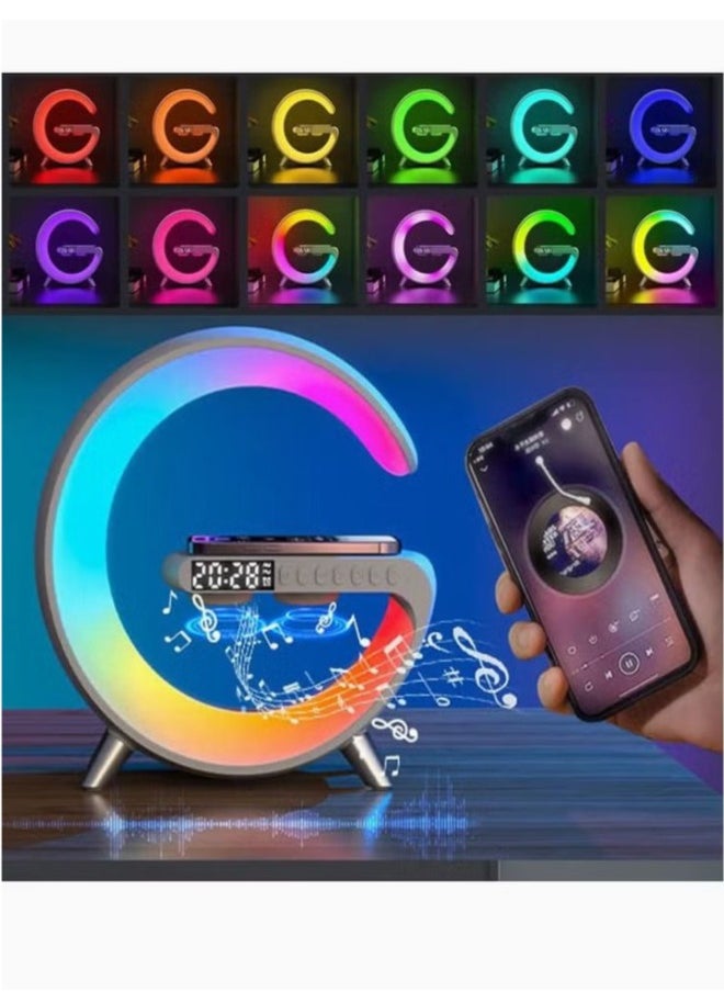 ZCM-HAPPY - Big G Shape Audio Bluetooth Speaker Atmosphere Lamp with Wireless Charger and App Control - Image 1