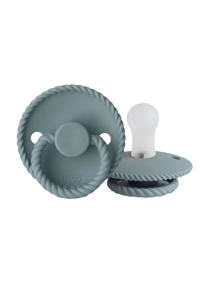 FRIGG Pack Of 1 Rope Silicone Baby Pacifier 0-6M Stone Blue - Size 1