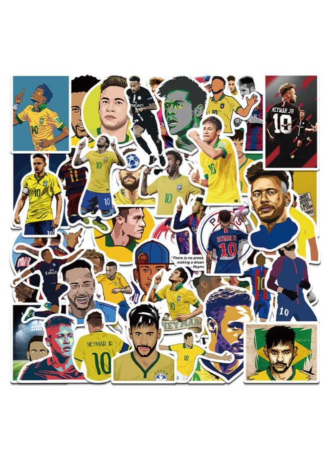 50PCS Neymar Stickers, Neymar Jr Sticker, Waterproof Soccer Stickers for Laptop,Skateboard, Water Bottles,Computer,Phone,Guitar, Stickers for Kids Teens Adult  - Image 1