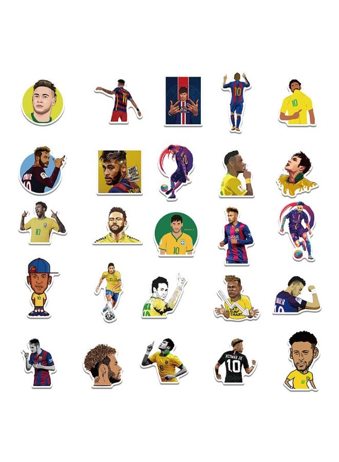 50PCS Neymar Stickers, Neymar Jr Sticker, Waterproof Soccer Stickers for Laptop,Skateboard, Water Bottles,Computer,Phone,Guitar, Stickers for Kids Teens Adult  - Image 3
