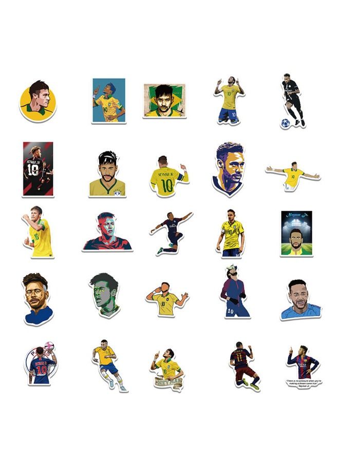 50PCS Neymar Stickers, Neymar Jr Sticker, Waterproof Soccer Stickers for Laptop,Skateboard, Water Bottles,Computer,Phone,Guitar, Stickers for Kids Teens Adult  - Image 4