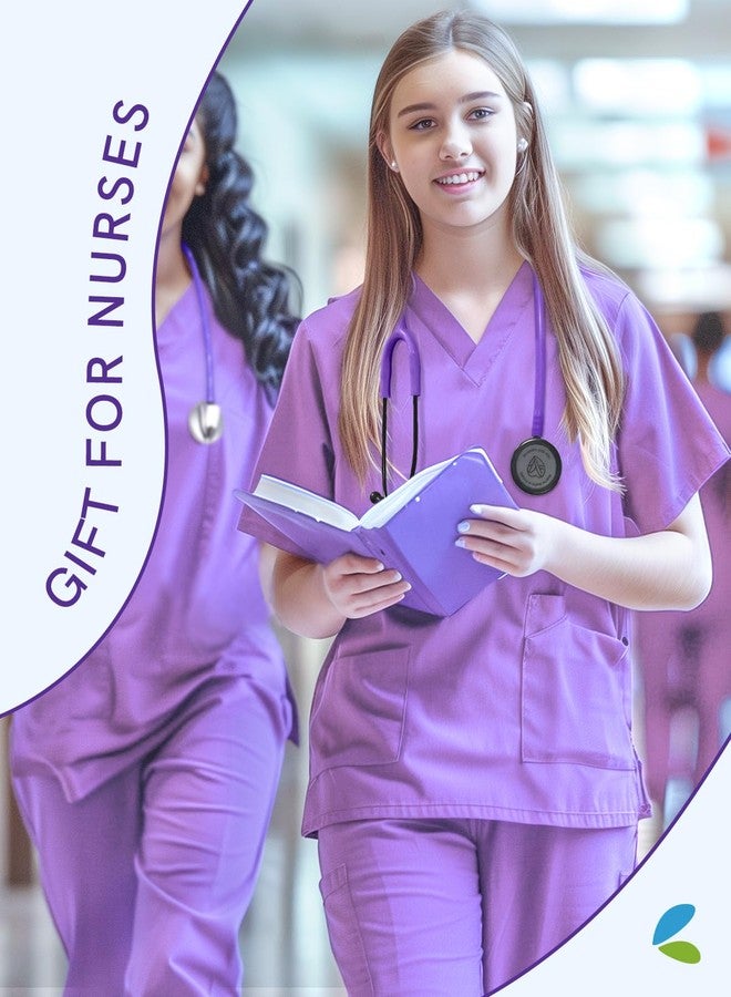 FriCARE Dual Head Stethoscope - Stethoscopes for Nurse, Medical Nursing Students, Paramedics/EMT/LVN/VNA Backup Estetoscopio, Lavender Purple Tube, Stainless Steel Chestpiece - Image 2