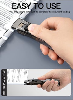 KASTWAVE Stapler Set, Stapler - Transparent Push Clip With 50 Reusable Clips, Durable Portable Stapler, 40 Sheets Capacity, Suitable For Home Office, School Supplies or Desk Accessories  - Image 2
