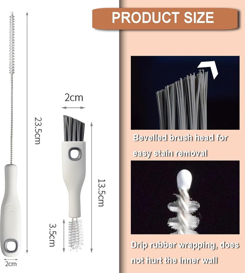 BSMstone Cup Lid Cleaning Brush Set Multifunctional Bottle Cleaning Tools Portable Gap Cleaner Kit for Baby Bottle Sippy Cup Tubes Teapot Spout - Image 2