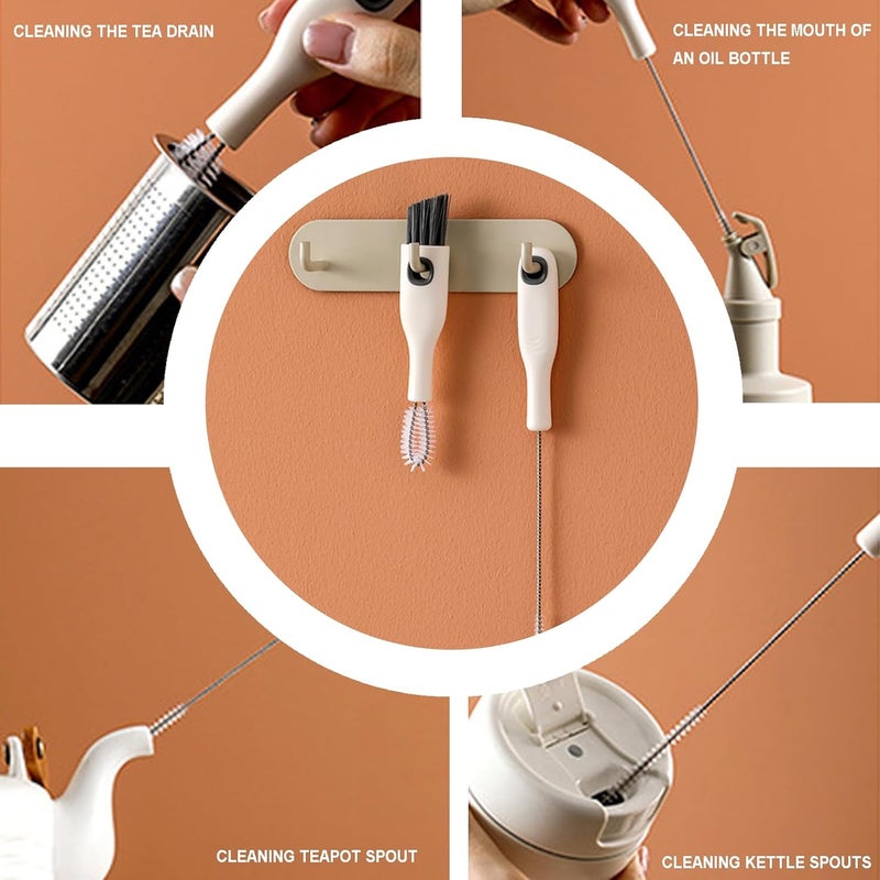 BSMstone Cup Lid Cleaning Brush Set Multifunctional Bottle Cleaning Tools Portable Gap Cleaner Kit for Baby Bottle Sippy Cup Tubes Teapot Spout - Image 5