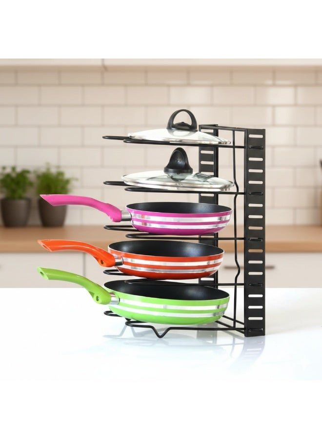 Metal Pan Pot Stand Holder Lids Rack Cupboard Kitchen Cabinet Storage Organiser - Image 5