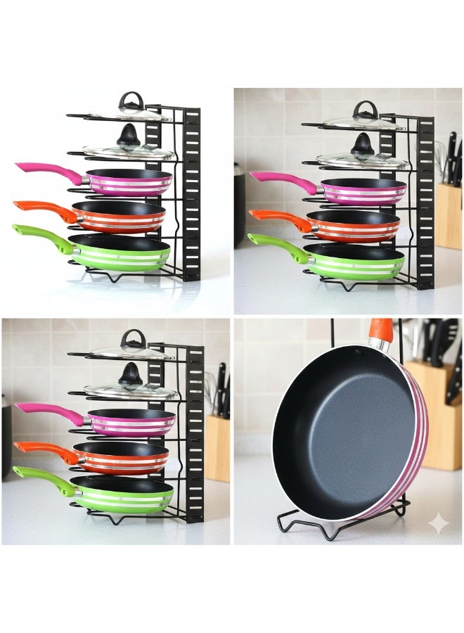 Metal Pan Pot Stand Holder Lids Rack Cupboard Kitchen Cabinet Storage Organiser - Image 4