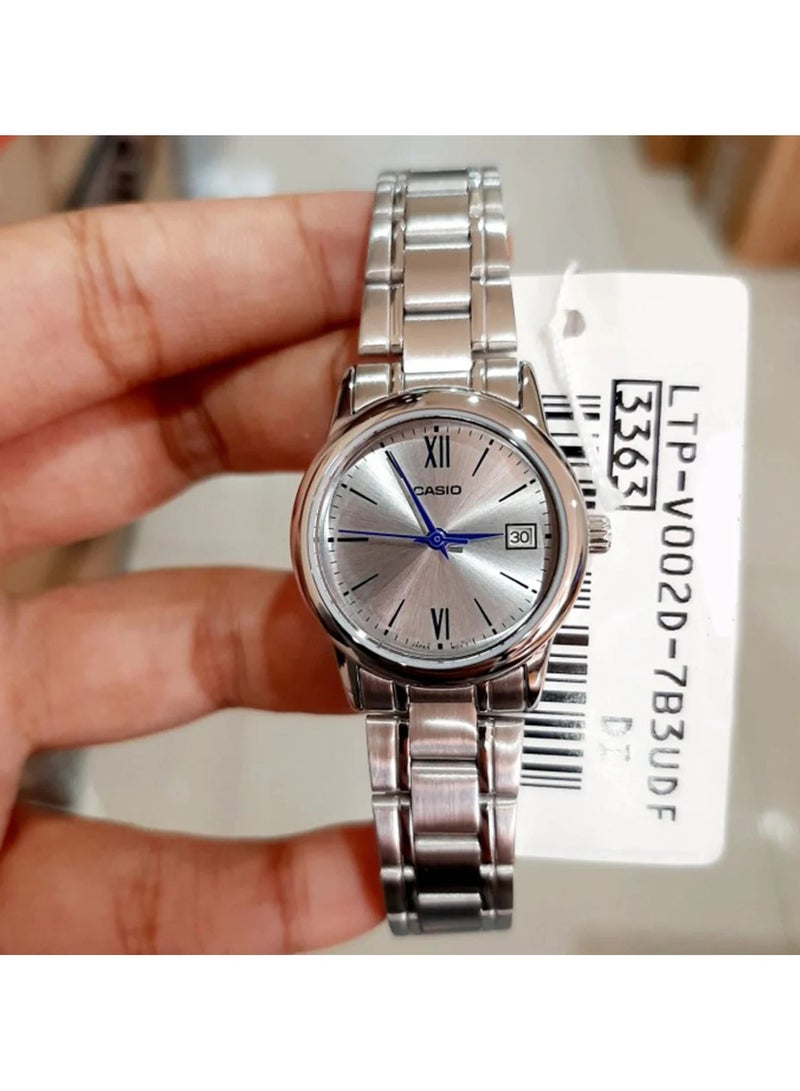 Casio Watch for Women LTP-V002D-7B3UDF Analog Stainless Steel Band Silver - Image 3