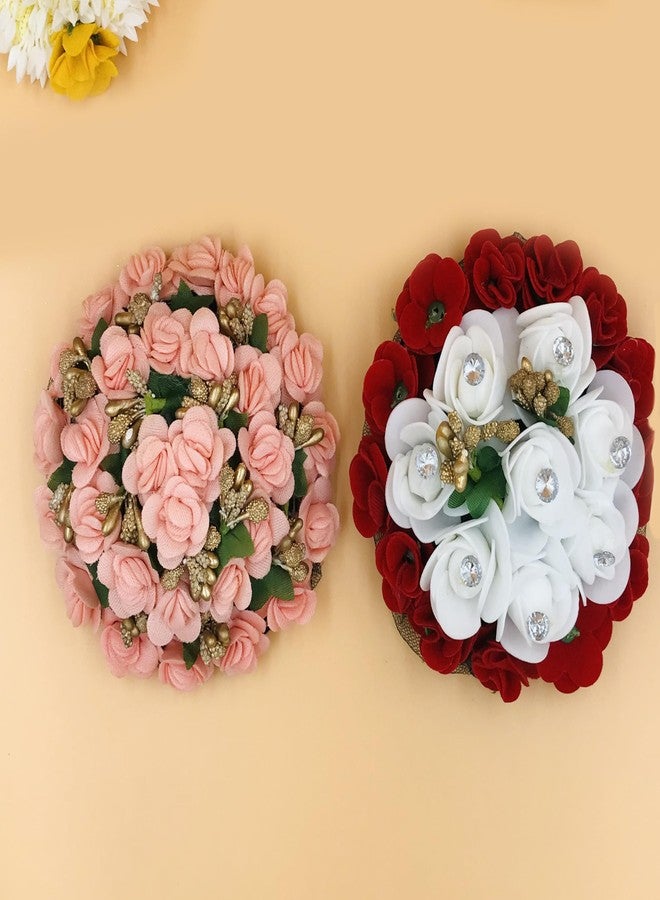 AROOMAN Full Juda Bun Hair Flower Gajra Combo for Wedding and Party - Image 3