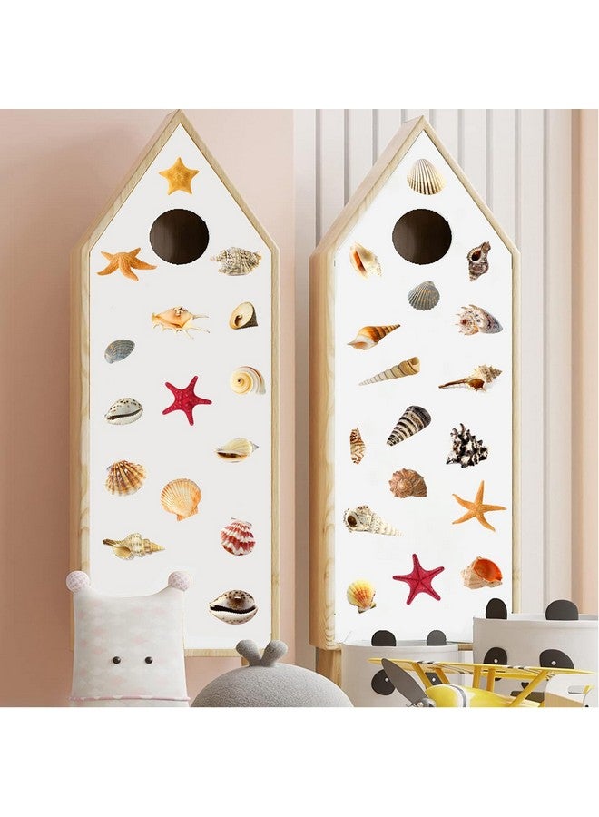 WOYINIS 3D Under The Sea Shell Wall Stickers for Bathroom Removable Scallop Starfish Wall Decals for Kids Rooms Peel & Stick Wall Decor for Living Room Bedroom Nursery Furniture Decoration - Image 5