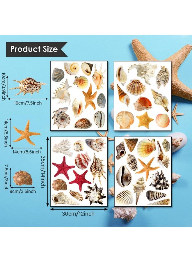 WOYINIS 3D Under The Sea Shell Wall Stickers for Bathroom Removable Scallop Starfish Wall Decals for Kids Rooms Peel & Stick Wall Decor for Living Room Bedroom Nursery Furniture Decoration - Image 4