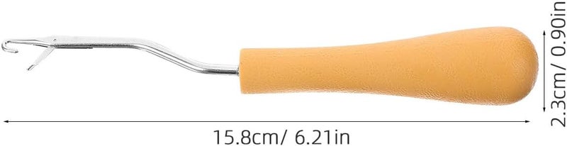 CIMAXIC خطاف كروشيه مريح محمول بمقبض منحني، إكسسوار خفيف الوزن لضفائر الخيوط للسترات والبطانيات والقبعات والأوشاح، إبرة حياكة بسطح أملس لنسيج سلس و - Image 2