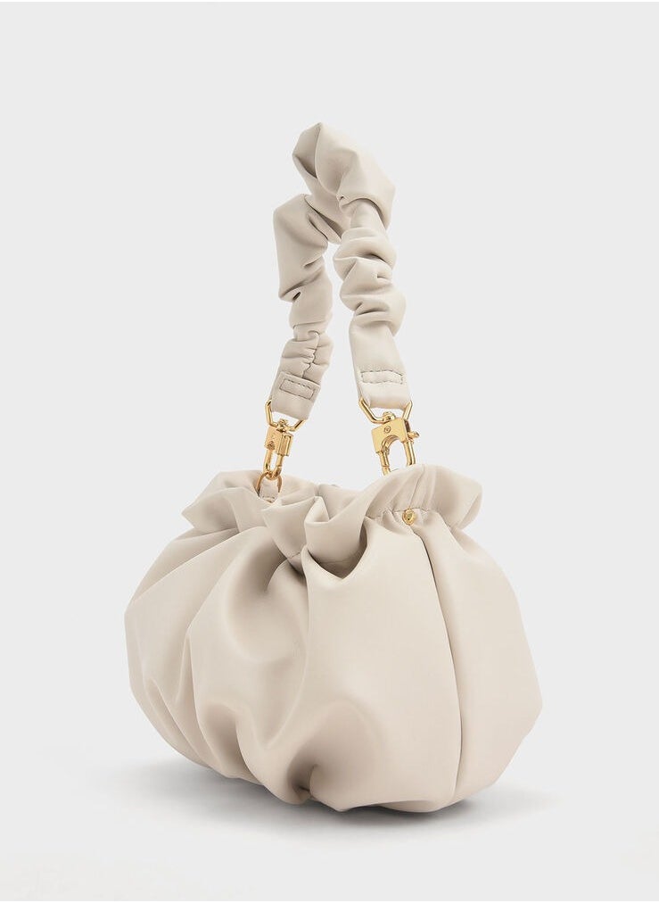 Charles & Keith Ruched Bead-Embellished Bag  - Image 5