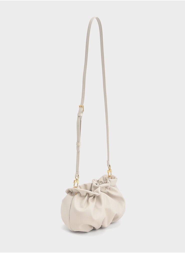 Charles & Keith Ruched Bead-Embellished Bag  - Image 3