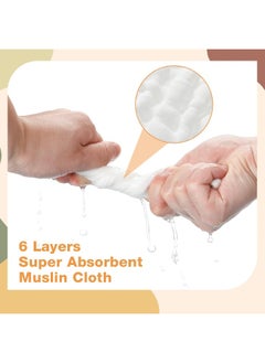 Reginary Reginary 30 Pack Muslin Bibs Adjustable Baby White Bibs Baby Bandana Drool Bibs for Boy Girl Infant Newborn Bibs 6 Absorbent Layers Muslin Snap Bibs for Feeding Drooling Teething  - Image 4