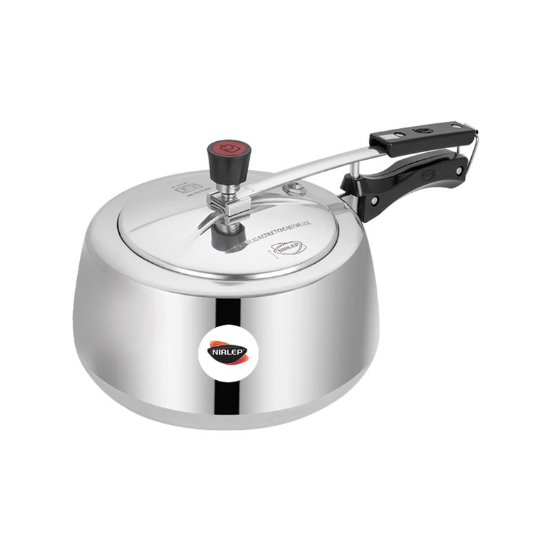 NIRLEP طباخ ضغط ألمنيوم هاندي نيرليب نوتري هيلث سعة 3 لترات مع قاعدة تحريضية وغطاء داخلي - Image 1