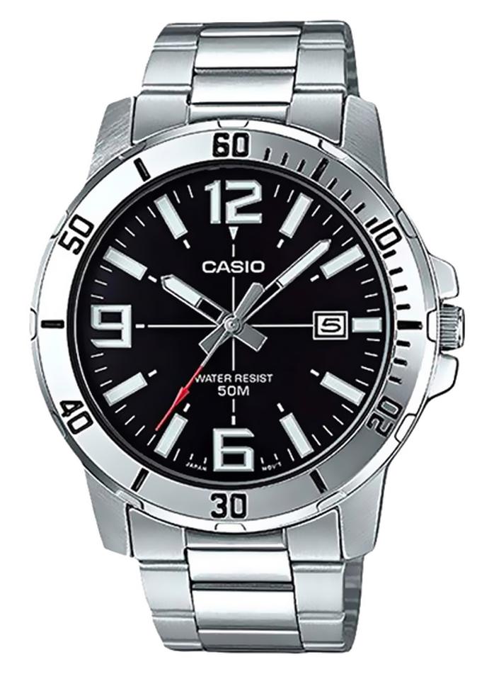 CASIO Men Water Resistant Analog Watch MTP-VD01D-1BVUDF - 45 mm - Silver - Image 1