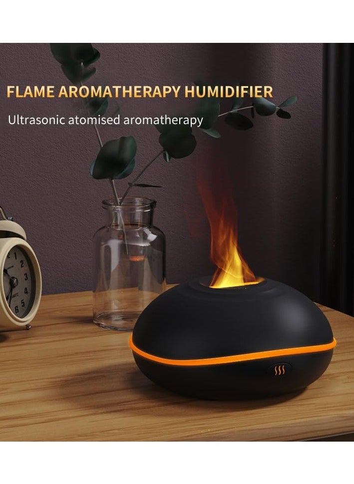 Alruht Flame Essential Oil Diffuser, 200ML Ultrasonic Aromatherapy Mist Humidifier with Mute Design, Waterless Auto Shut Off, 7 Soothing LED Lights for Office, Home, and Bedroom Ambiance, Black  - Image 3