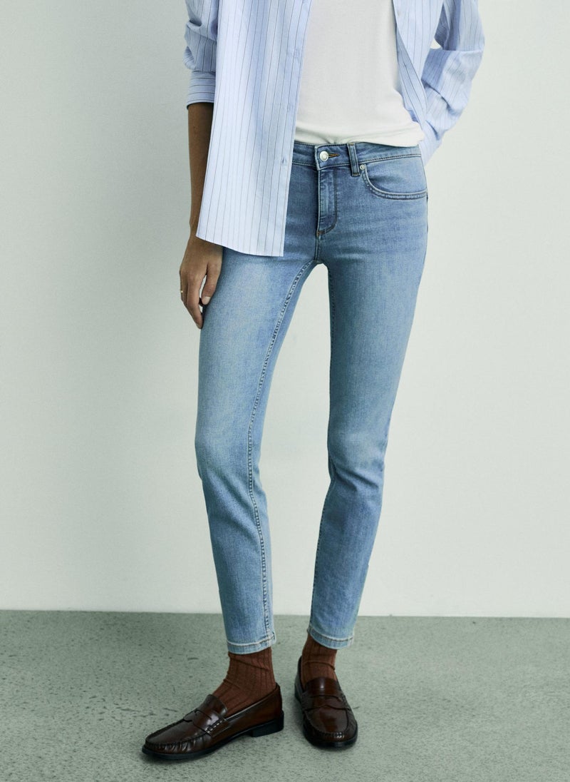 MANGO - Light Wash Slim Fit Jeans - Image 1