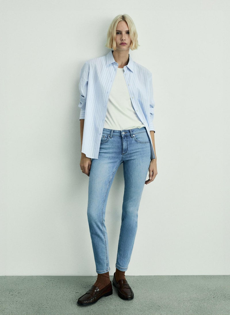 MANGO - Light Wash Slim Fit Jeans - Image 1