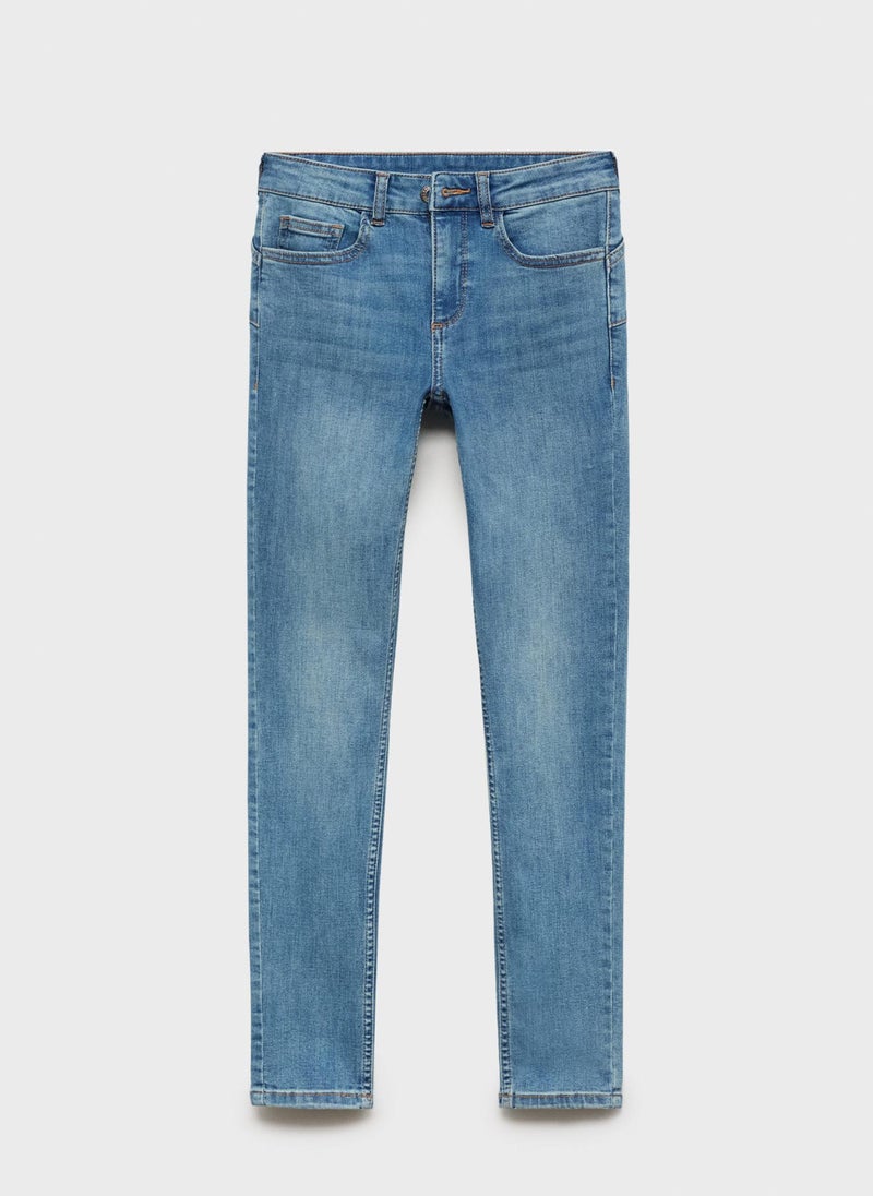 MANGO - Light Wash Slim Fit Jeans - Image 1