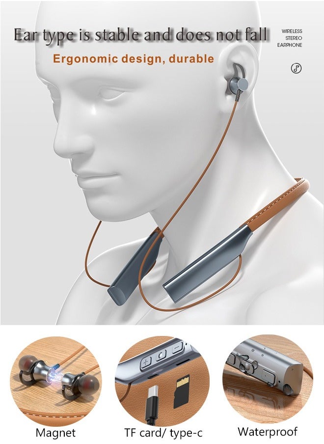 DUNISO - Wireless Bluetooth Headphones Neckband Headset With Retractable Earbuds Noise Cancelling Stereo Sweatproof Earphones With Mic For Gym Running Office packaging may vary - Image 1