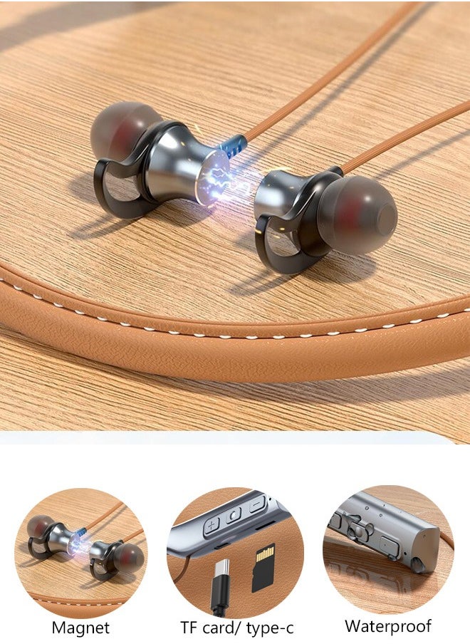 DUNISO - Wireless Bluetooth Headphones Neckband Headset With Retractable Earbuds Noise Cancelling Stereo Sweatproof Earphones With Mic For Gym Running Office packaging may vary - Image 1