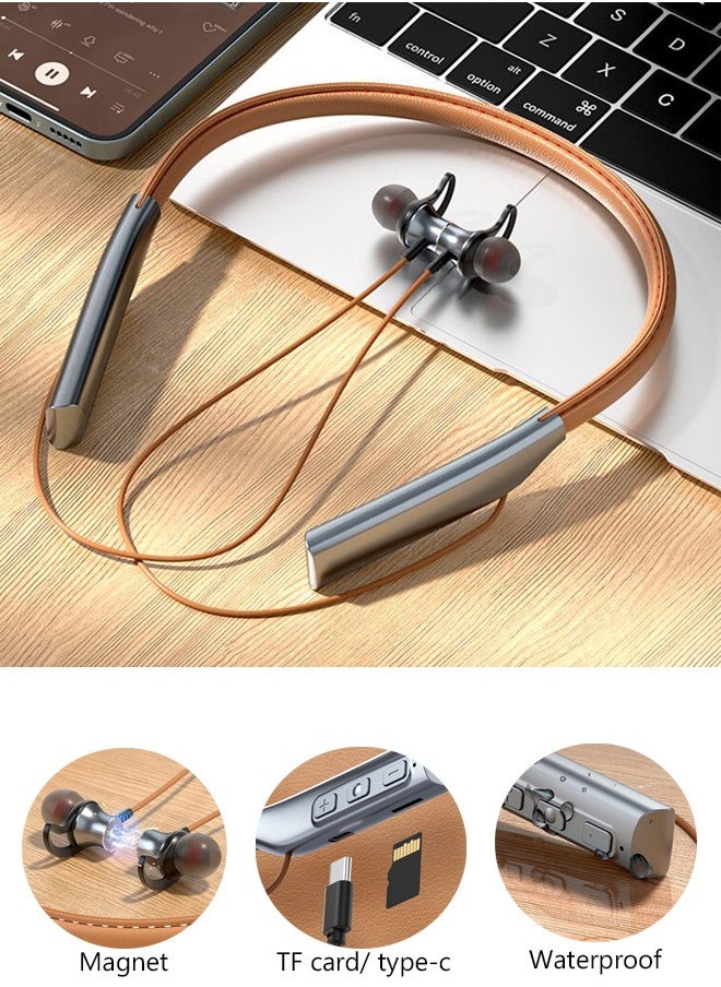 DUNISO - Wireless Bluetooth Headphones Neckband Headset With Retractable Earbuds Noise Cancelling Stereo Sweatproof Earphones With Mic For Gym Running Office packaging may vary - Image 1